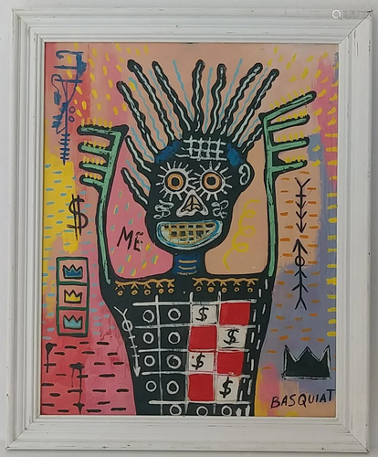 Jean-Michele Basquiat NYC Street Art Painting Framed