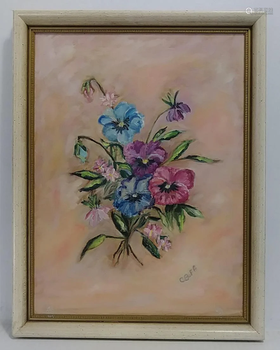 Vintage 1974 Cecile.A.B (Amer-N Y) Oil Painting Flower