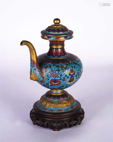 A CHINESE ENAMEL BENBA POT