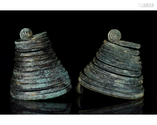 PAIR OF BRONZE AGE COILED BRACELETS
