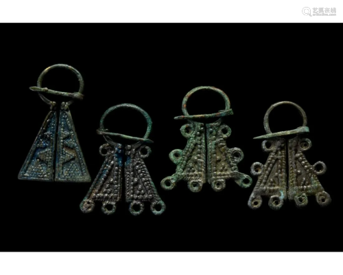 FOUR MEDIEVAL PENANNULAR BROOCHES