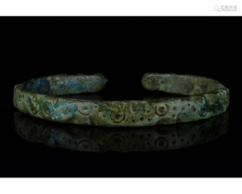 MEDIEVAL BRONZE BRACELET WITH SNAKE HEADS