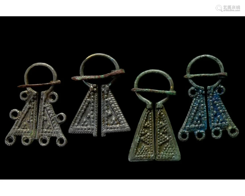 FOUR MEDIEVAL PENANNULAR BROOCHES