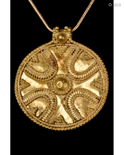 MEDIEVAL GOLD PENDANT WITH GRANULATION - XRF TESTED