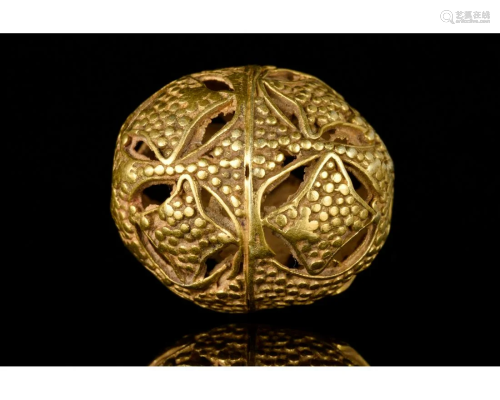 LARGE MEDIEVAL GOLD BEAD / PENDANT