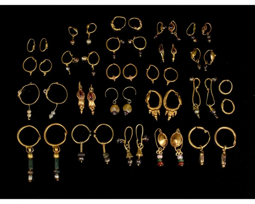 COLLECTION OF 23 ANCIENT PAIRS OF EARRINGS