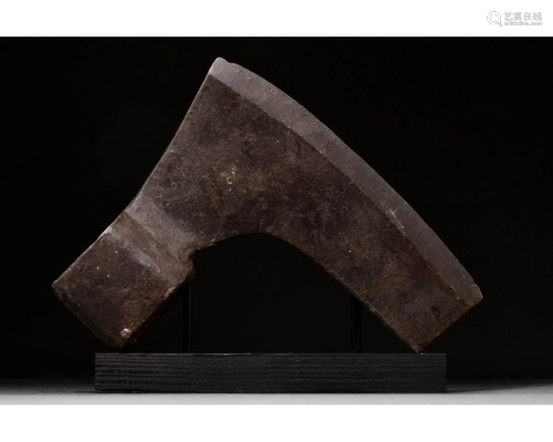 VIKING IRON BATTLE AXE ON STAND