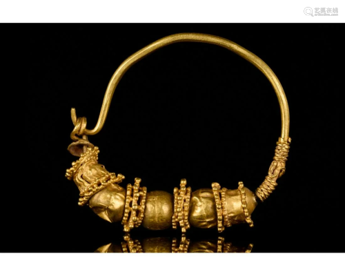 LARGE HELLENISTIC GOLD EARRING