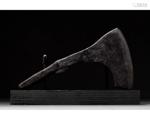 VIKING IRON BATTLE AXE ON STAND