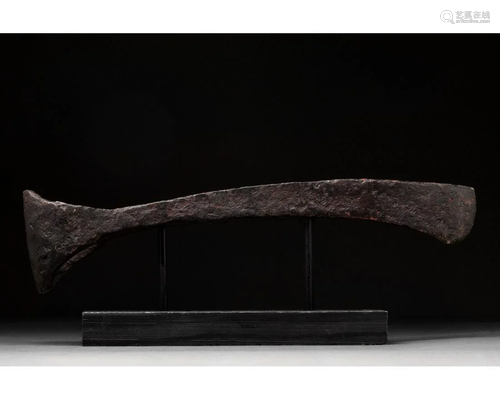 VIKING IRON BATTLE AXE ON STAND