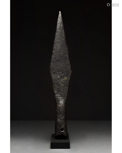 MEDIEVAL VIKING AGE IRON SPEAR ON STAND