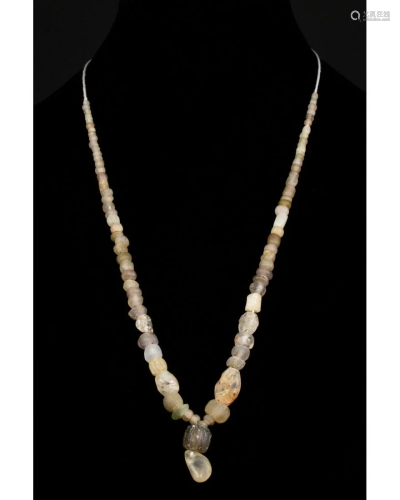 ROMAN BEADED GLASS AND STONE NECKLACE