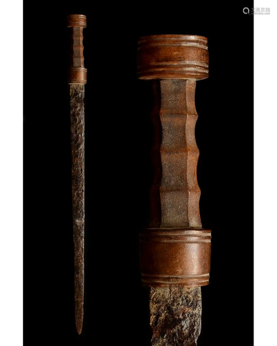 ROMAN IRON SPATHA SWORD WITH BONE HANDLE