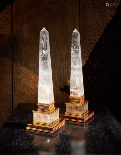 PAIR OF WOLFERS OBELISKS