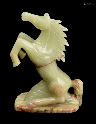 A Pakistani Jade Prancing Horse Figure