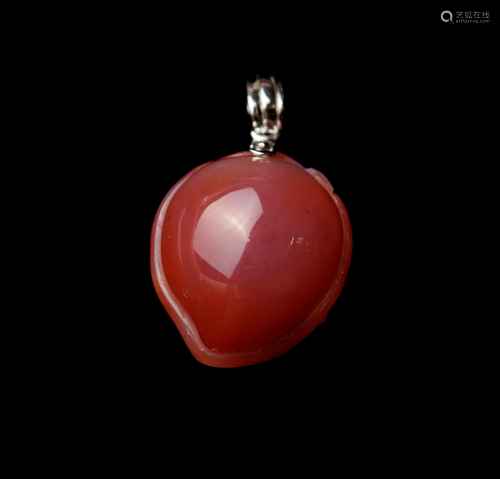 An African Red Agate Heart Shaped Pendant