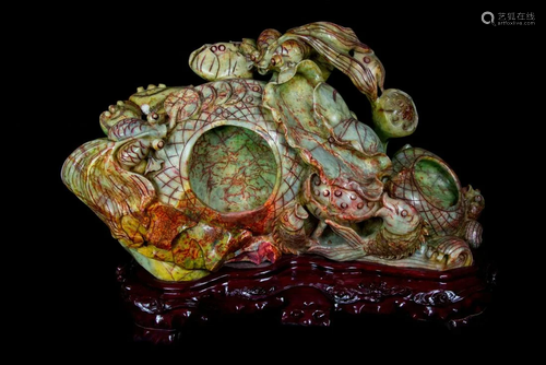 Large Xiuyan Jade Sculpture 