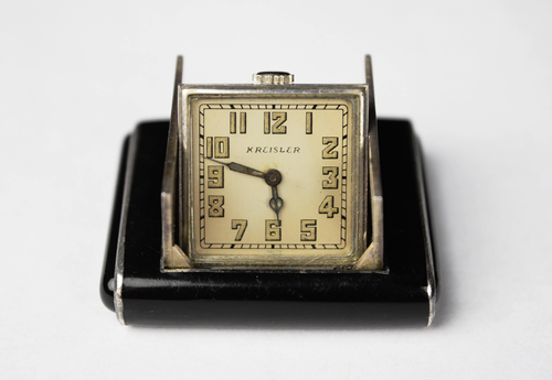 A Kreisler Art Deco Travel Clock/Purse Watch with Onyx