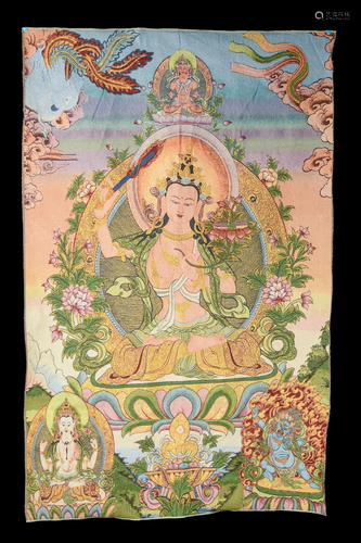 [Chinese] A Tibetan Woven Thangka of Manjushri