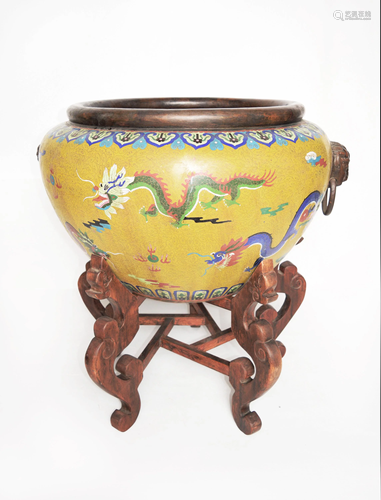 An 19th Century Extra Large Chinese Cloisonne Urn with