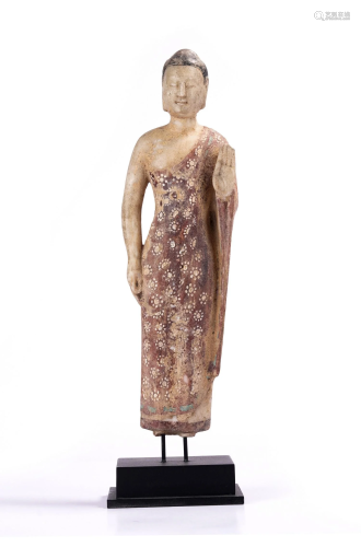 An Antique Chinese Marble Carving of Standing