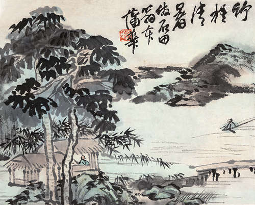 蒲华（1839～1911） 竹梧清暑图 镜心 纸本