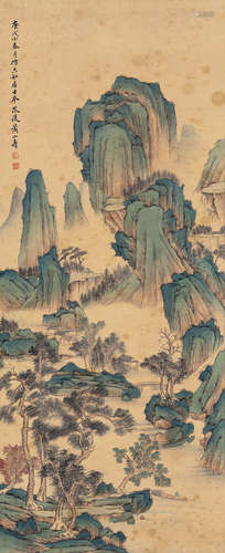 黄山寿（1855～1919） 庚戌1910年作 青绿山水