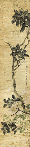 张 熊（1803-1886） 秋菊图 纸本设色 立轴