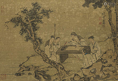 藍 瑛（1585-1664） 高仕 绢本设色 立轴