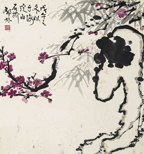 邓 林（b.1941） 梅花 纸本设色 立轴