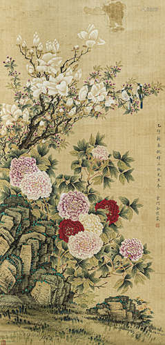 金礼瀛（1772-1807） 花卉 绢本设色 立轴