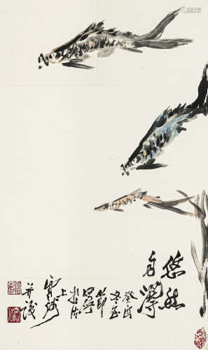 刘止庸（1910-1996） 悠然自得 纸本设色 镜心