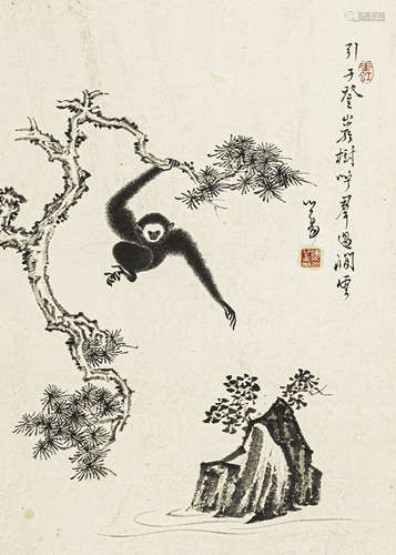 溥 儒（1896-1963） 猴 纸本水墨 镜心