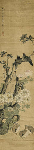 余 省（1736-1795） 花鸟 纸本设色 立轴