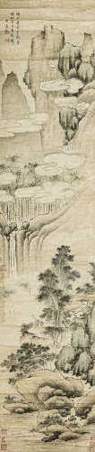 孙 逸（1604-1658） 山水 纸本设色 立轴
