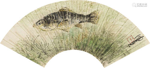 陈佩秋（1922-2020） 鱼乐图扇面 纸本水墨 扇面