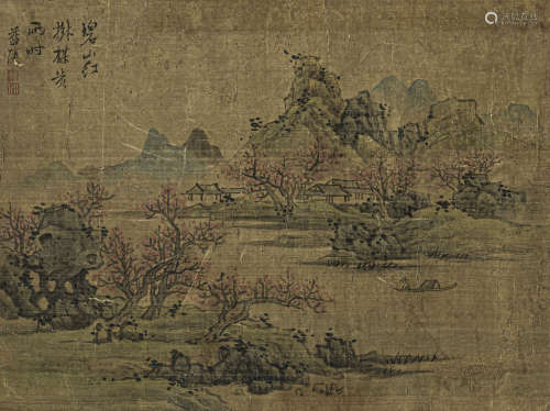 蓝 瑛（1585-1664）  山水 绢本设色 镜心