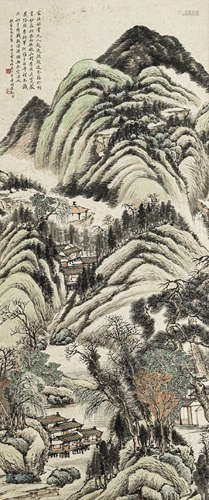 楼辛壶（1880-1950） 山水 纸本设色 立轴