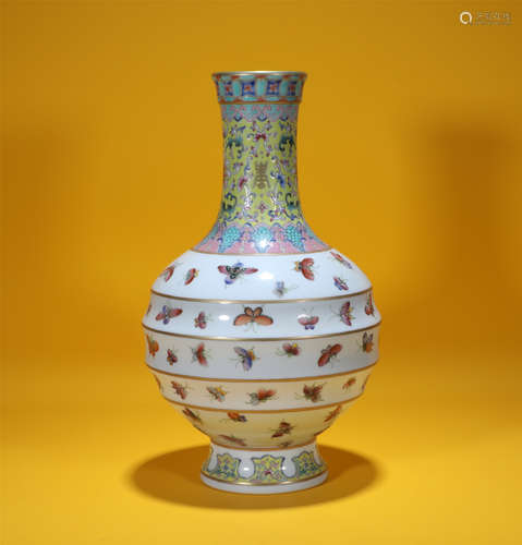 Famille Rose Vase Qianlong Style