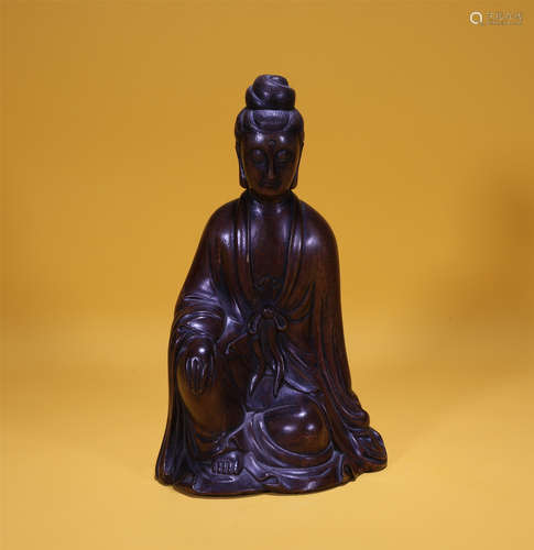 Carved Aloewood Guanyin Qing Style