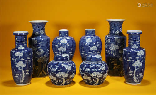 A Group of Blue and White Vases GUangxu Style