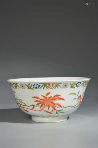 CHINESE IRON RED GLAZED PORCELAIN BOWL