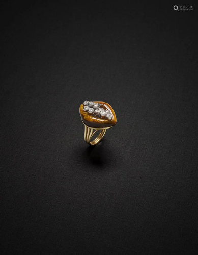 TIGER'S EYE DIAMOND RING