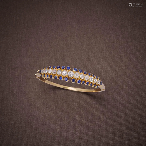 DIAMOND AND SAPPHIRE BANGLE