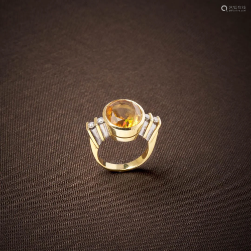 CITRINE RING ± 7 CT