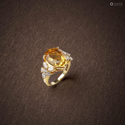 PEAR-SHAPED CITRINE RING