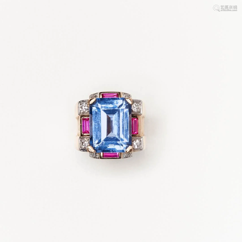 ART DECO SPINEL RING