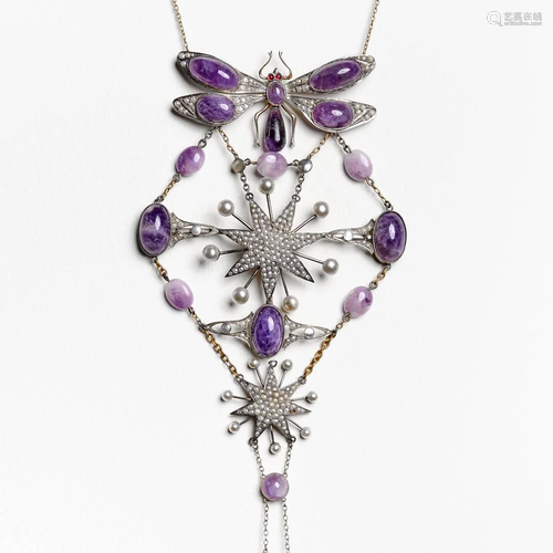 IMPRESSIVE ART NOUVEAU NECKLACE