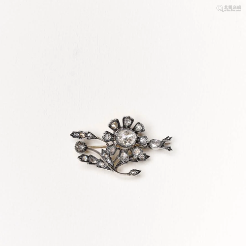 19TH CENTURY FLORAL BROOCH