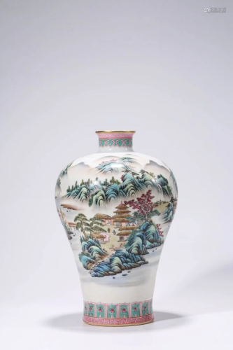 Chinese Porcelain Famille-Rose Mountain and River